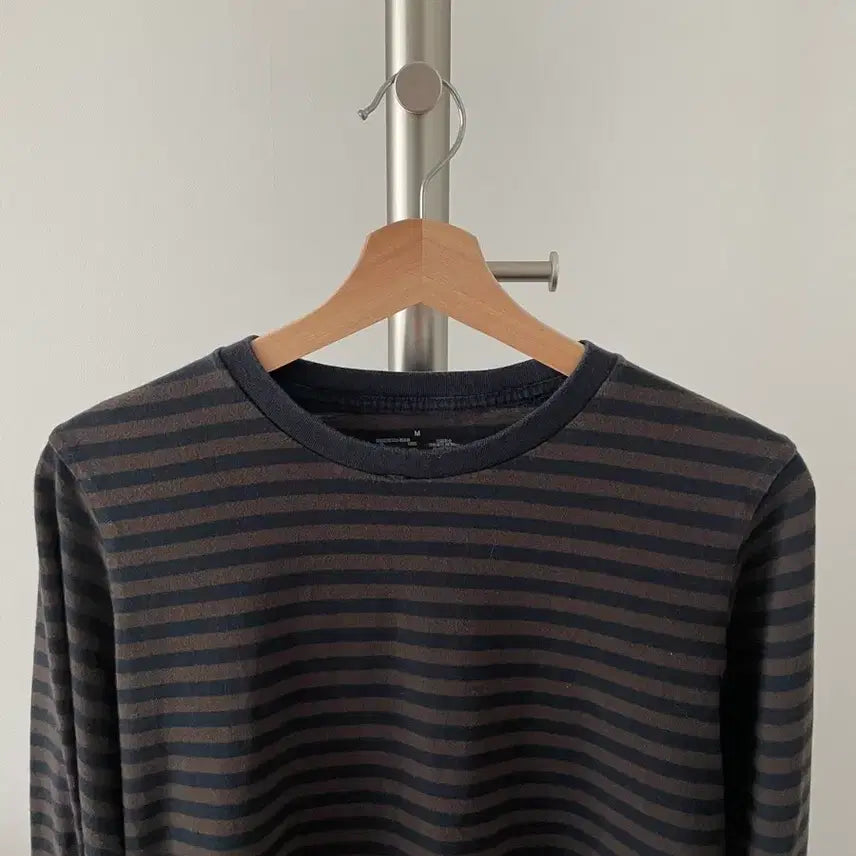 [BUNJANG] MUJI Striped Long Sleeve T-shirt / 무인양품(MUJI) 스트라이프 롱 슬리브