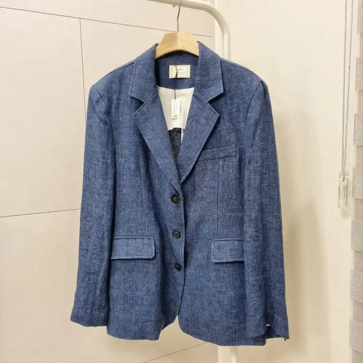 [BUNJANG] Signature Blue Linen Jacket / 시그니처 블루 린넨자켓
