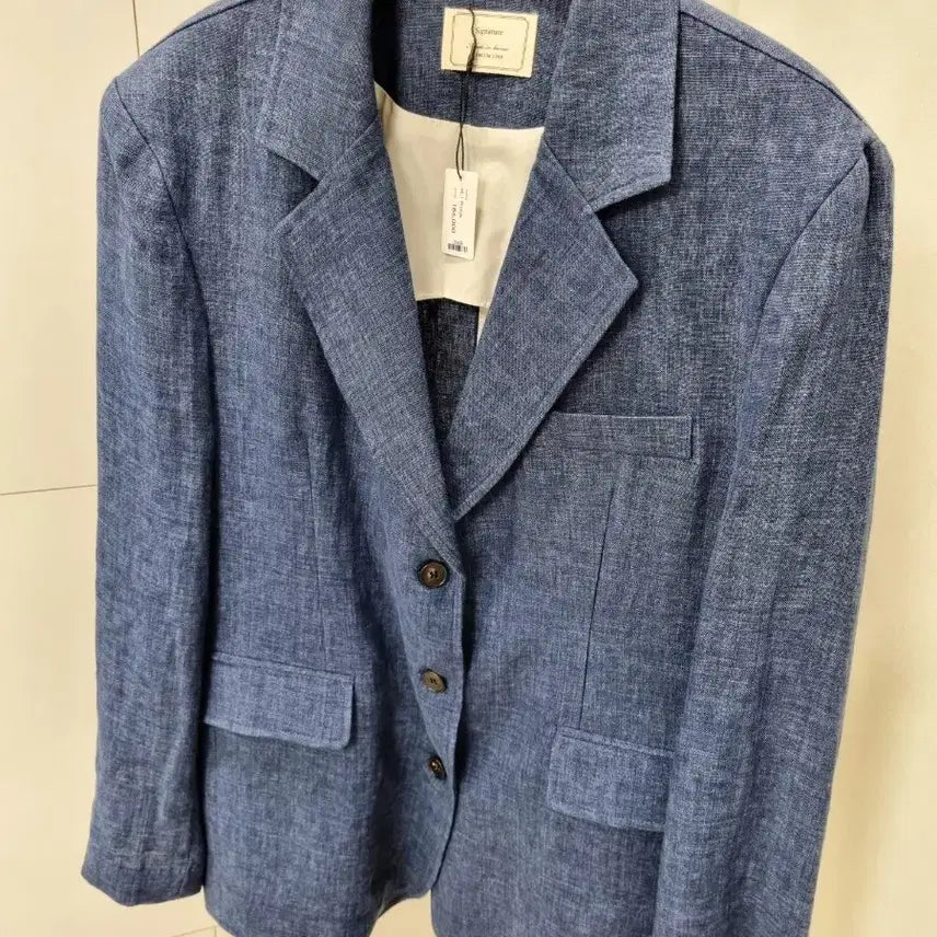 [BUNJANG] Signature Blue Linen Jacket / 시그니처 블루 린넨자켓