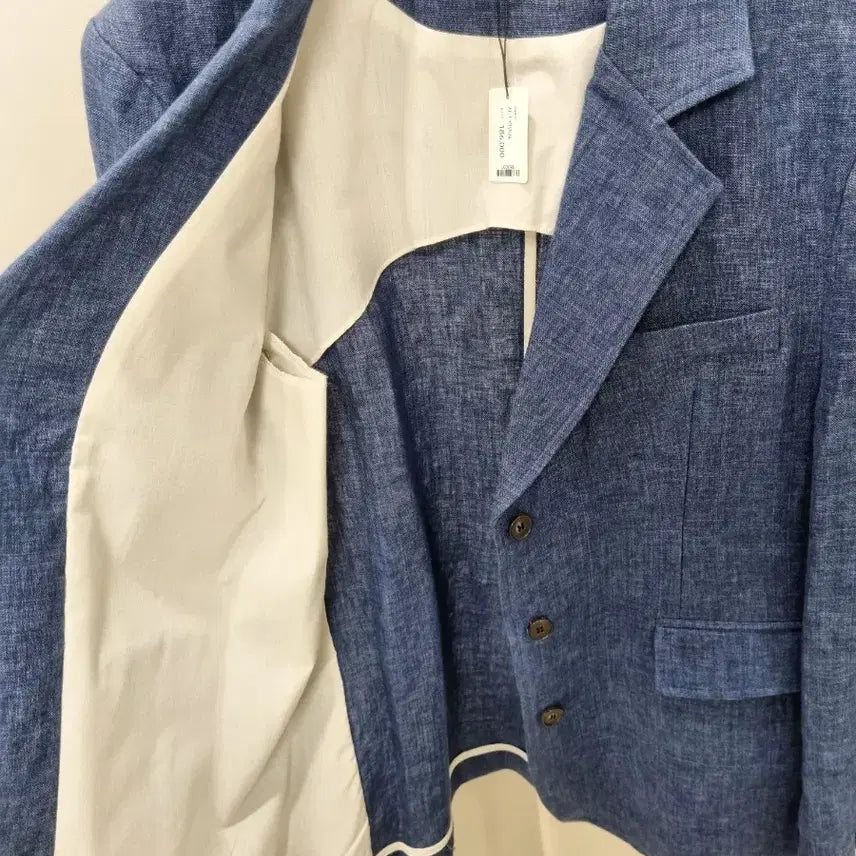 [BUNJANG] Signature Blue Linen Jacket / 시그니처 블루 린넨자켓