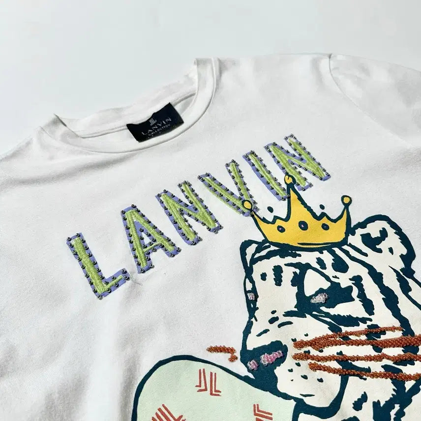 [SOLD OUT] [여M-L] 랑방 컬렉션 비딩 프린트 반팔 티셔츠