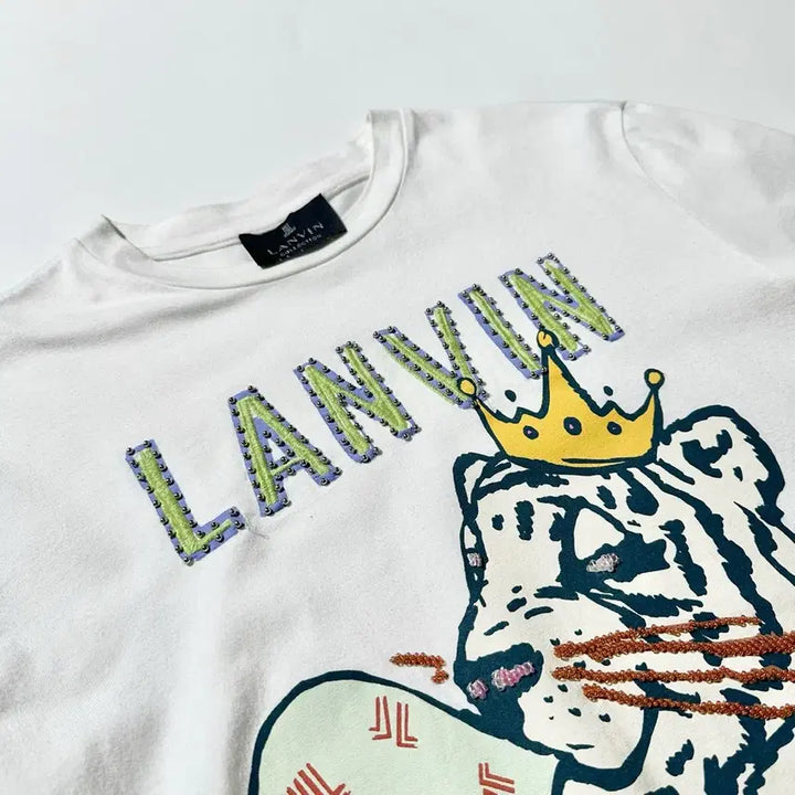 [SOLD OUT] [여M-L] 랑방 컬렉션 비딩 프린트 반팔 티셔츠