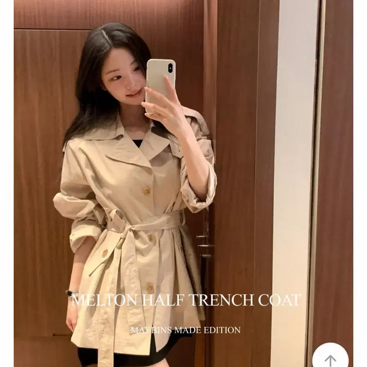 [BUNJANG] Melton Half Trench Coat / 멜튼 하프 트렌치코트 뉴컬러