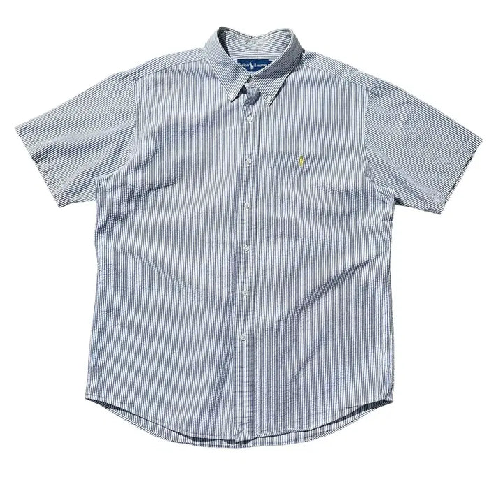 [BUNJANG] Polo Ralph Lauren Seersucker Stripe Short Sleeve Shirt / [XL] 폴로 랄프로렌 시어서커 스트라이프 반팔 셔츠
