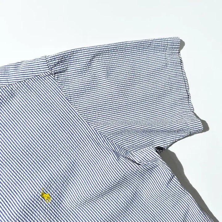 [BUNJANG] Polo Ralph Lauren Seersucker Stripe Short Sleeve Shirt / [XL] 폴로 랄프로렌 시어서커 스트라이프 반팔 셔츠