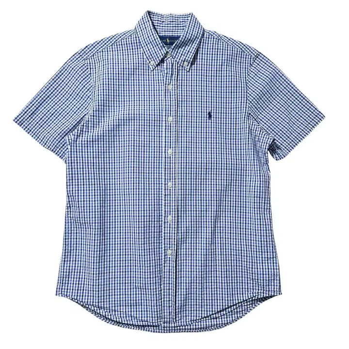 [BUNJANG] Polo Ralph Lauren Seersucker Check Short Sleeve Shirt / [M] 폴로 랄프로렌 시어서커 체크 반팔 셔츠