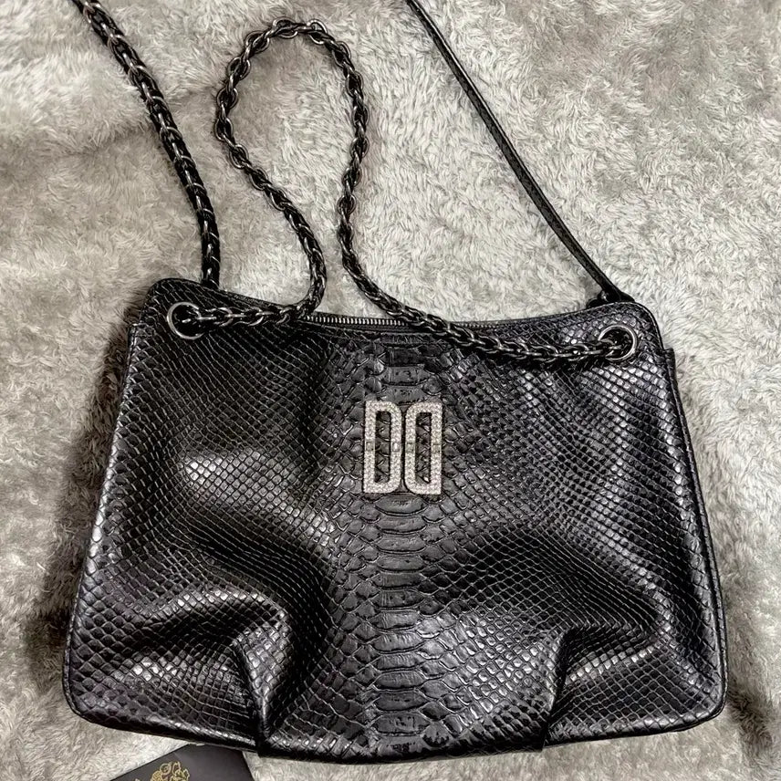 [BUNJANG] Daks DD Logo Snake Chain Bag / [새상품] 닥스 DD로고 뱀피 체인백