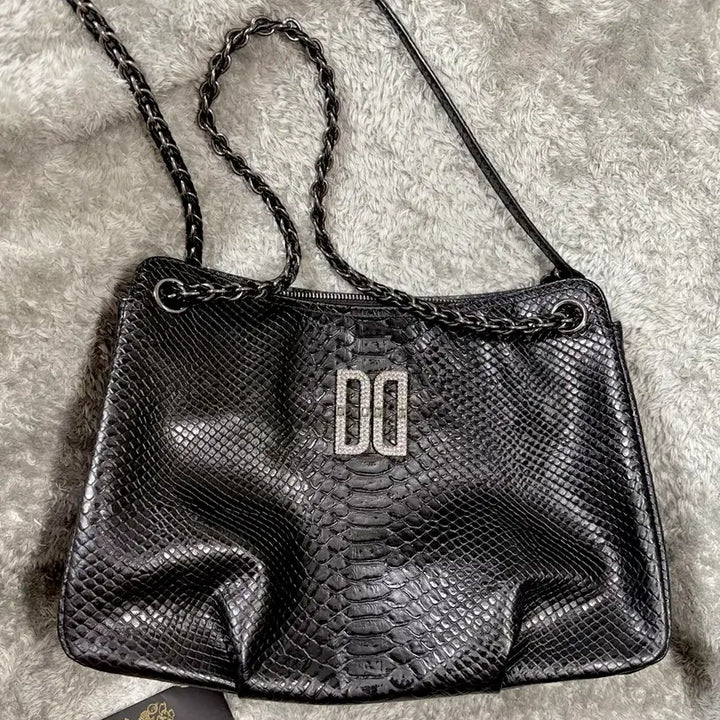 [BUNJANG] Daks DD Logo Snake Chain Bag / [새상품] 닥스 DD로고 뱀피 체인백