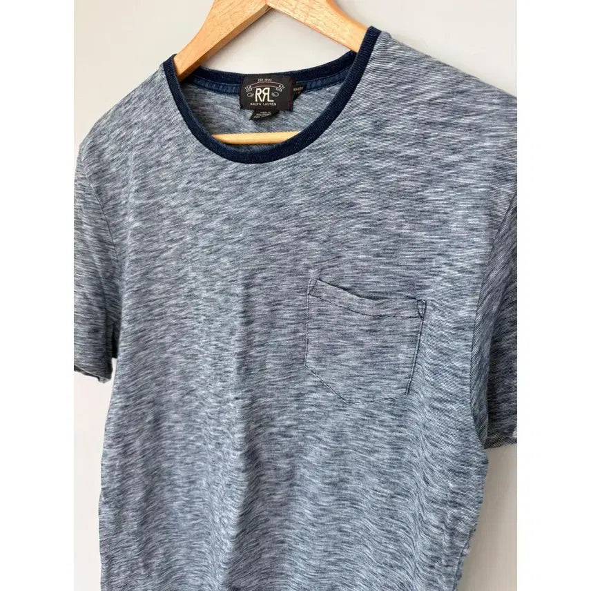 [BUNJANG] RRL Indigo Dyed Cotton Pocket T-shirt / RRL 더블알엘 인디고 다이드 코튼 포켓 티셔츠