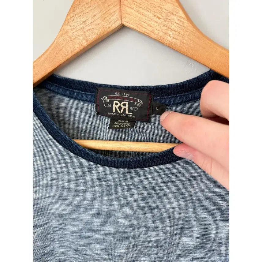 [BUNJANG] RRL Indigo Dyed Cotton Pocket T-shirt / RRL 더블알엘 인디고 다이드 코튼 포켓 티셔츠