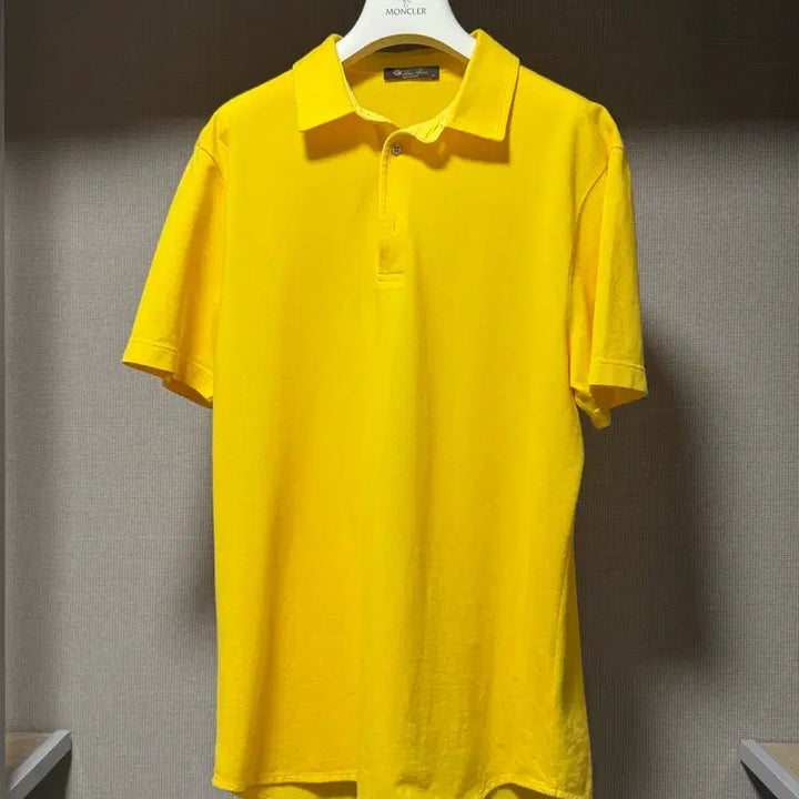 [BUNJANG] Loro Piana Cotton Polo Shirt Yellow L / 로로피아나 코튼 반팔 카라티셔츠 옐로우 L