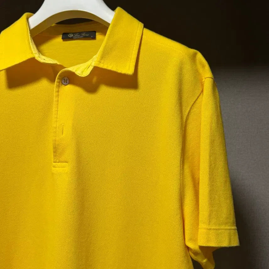 [BUNJANG] Loro Piana Cotton Polo Shirt Yellow L / 로로피아나 코튼 반팔 카라티셔츠 옐로우 L