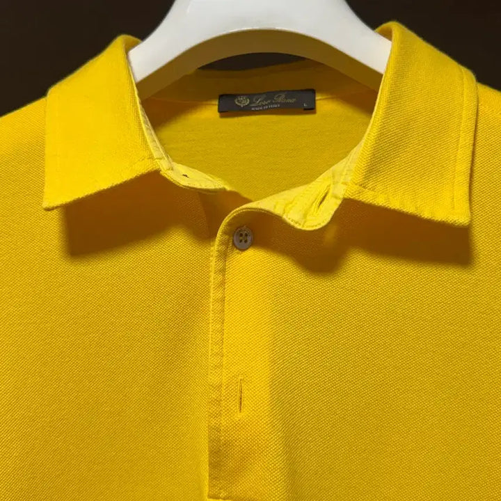 [BUNJANG] Loro Piana Cotton Polo Shirt Yellow L / 로로피아나 코튼 반팔 카라티셔츠 옐로우 L