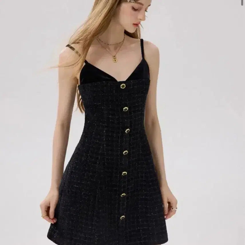 [BUNJANG] Sindeun Tier Tweed Dress / 신스덴 티에르 트위드원피스