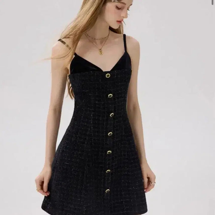 [BUNJANG] Sindeun Tier Tweed Dress / 신스덴 티에르 트위드원피스
