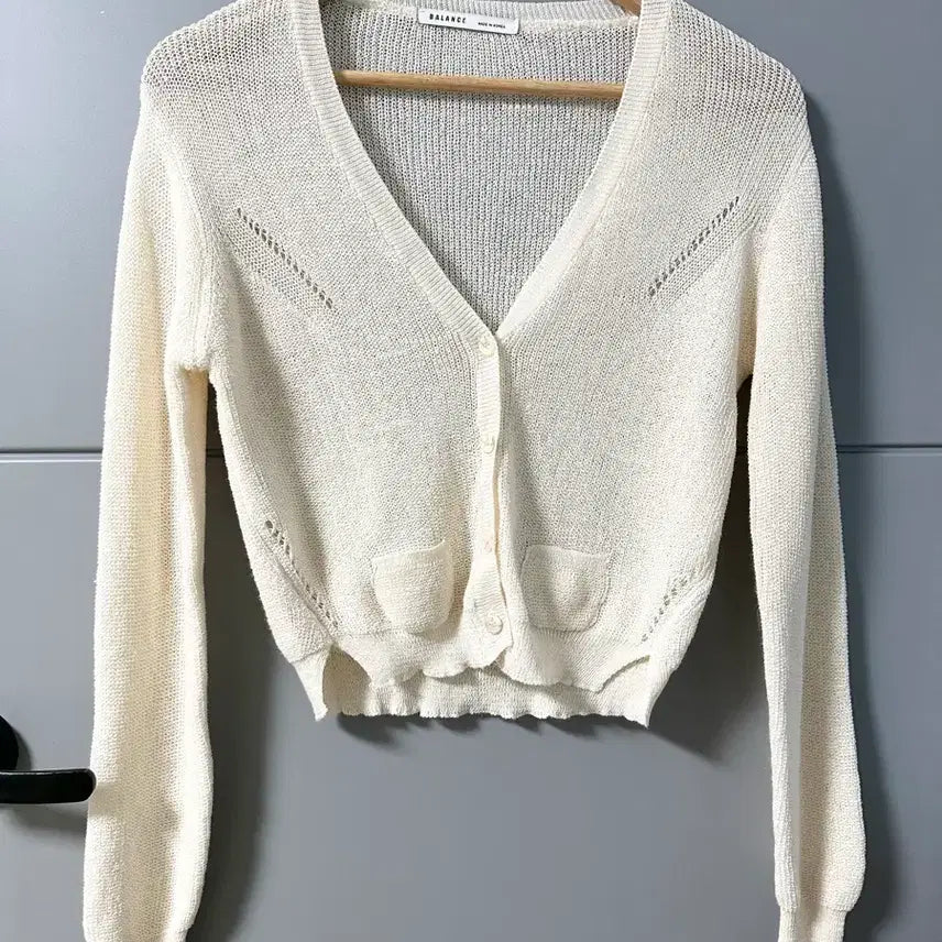 [BUNJANG] BALANCE Ivory Knit Cardigan / BALANCE 아이보리 니트 간절기 여름 봄 가디건