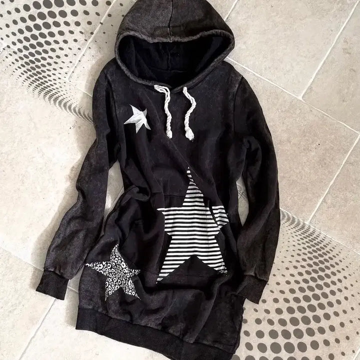 [BUNJANG] Wise Girl Long Hoodie / 와이즈걸 별 롱후드티