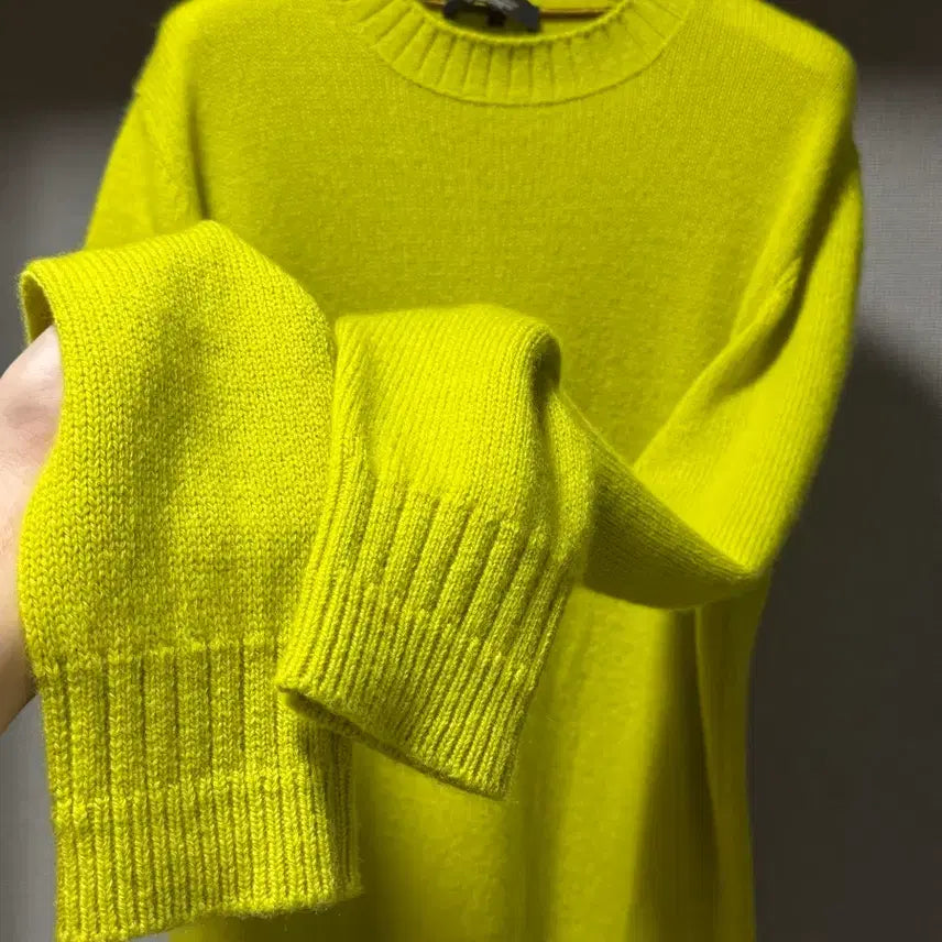 [BUNJANG] Loro Piana Baby Cashmere Knit Sweater Lemon / 로로피아나 베이비 캐시미어 니트 스웨터 레몬 46