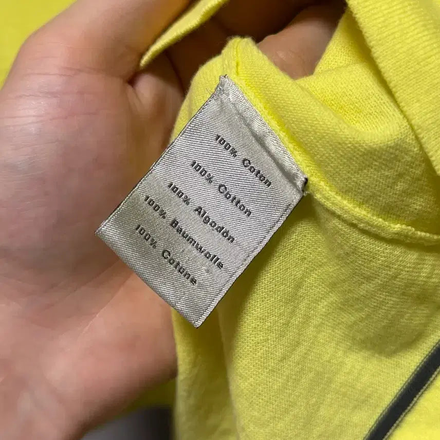 [BUNJANG] Hermès Cotton Half-Zip Short Sleeve Polo Shirt Yellow L / 에르메스 코튼 하프 집업 반팔 폴로 셔츠 옐로우 L