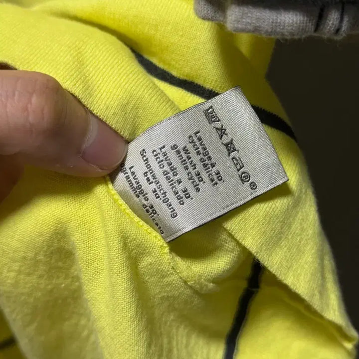 [BUNJANG] Hermès Cotton Half-Zip Short Sleeve Polo Shirt Yellow L / 에르메스 코튼 하프 집업 반팔 폴로 셔츠 옐로우 L