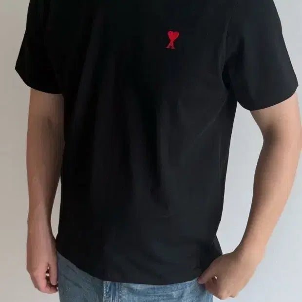 [SOLD OUT] 아미 라운드 반팔티셔츠 블랙 L