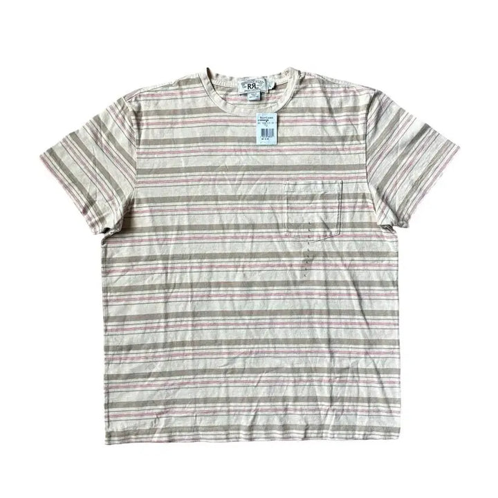[BUNJANG] RRL Multi Stripe Jacquard Pocket T-Shirt / RRL 더블알엘 멀티 스트라이프 자카드 포켓 티셔츠