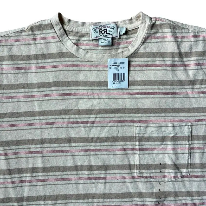 [BUNJANG] RRL Multi Stripe Jacquard Pocket T-Shirt / RRL 더블알엘 멀티 스트라이프 자카드 포켓 티셔츠