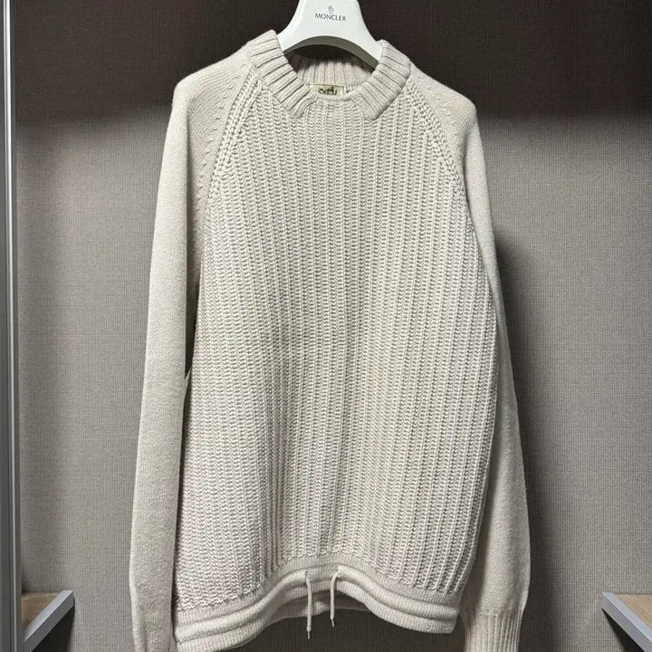 [BUNJANG] Hermes Cable Knit Sweater White L / 에르메스 울 긴팔 케이블 니트 화이트 L