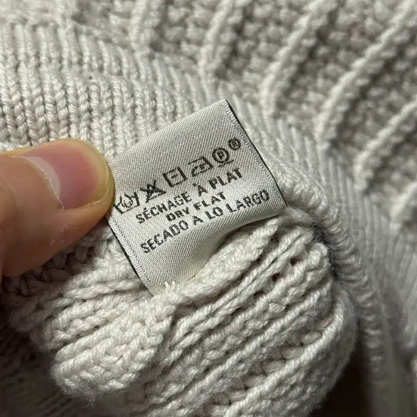 [BUNJANG] Hermes Cable Knit Sweater White L / 에르메스 울 긴팔 케이블 니트 화이트 L