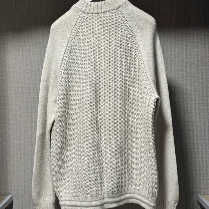 [BUNJANG] Hermes Cable Knit Sweater White L / 에르메스 울 긴팔 케이블 니트 화이트 L
