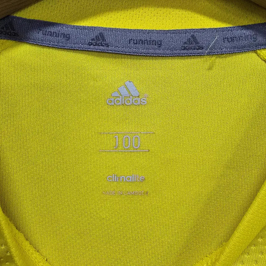 [BUNJANG] Adidas Yellow Logo Sleeveless T-shirt / 아디다스(ADIDAS) 옐로우 로고 나시 티셔츠 100