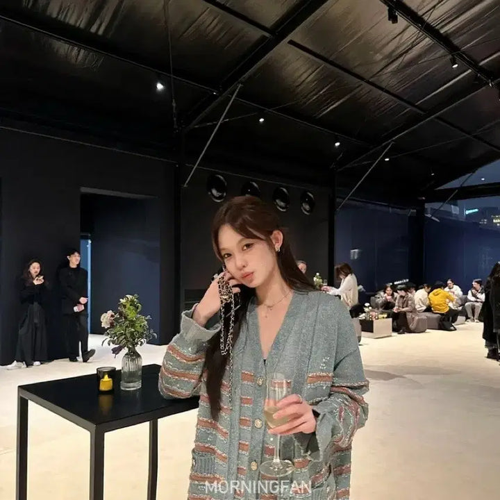 [BUNJANG] Knit Cardigan and Skirt Set / 니트 가디건 스커트 세트 민트