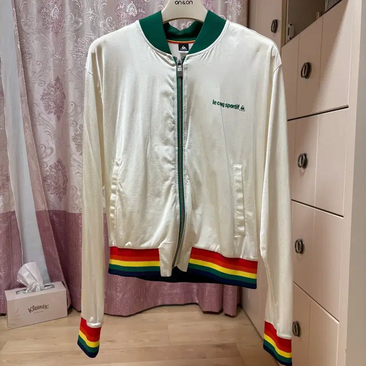 [BUNJANG] Le Coq Sportif Rainbow Jersey Set / 르꼬끄 스포르티브 화이트 져지 레인보우 셋업