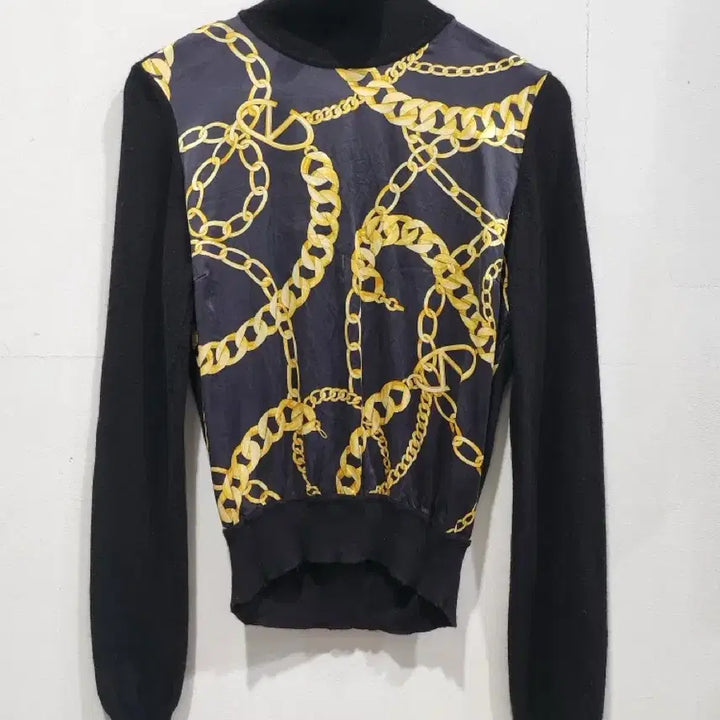 [BUNJANG] Valentino Roma Chain Pattern Turtleneck Knit / 발렌티노 로마 체인 패턴 터틀넥 니트 44 정품