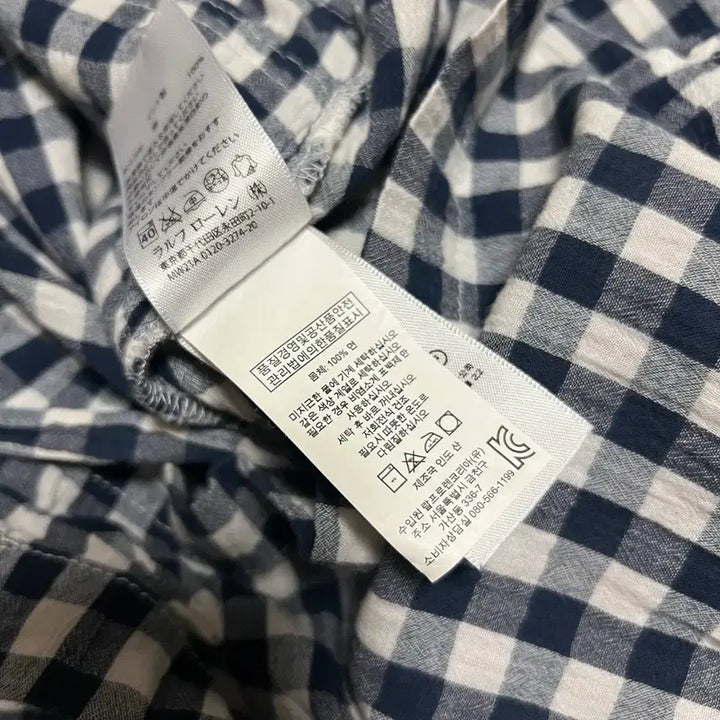 [BUNJANG] Ralph Lauren Denim &amp; Supply Gingham Check Jumpsuit / 랄프로렌 데님앤서플라이 아사면 깅엄체크 점프수트 네이비휴가룩긴팔셔츠반바지