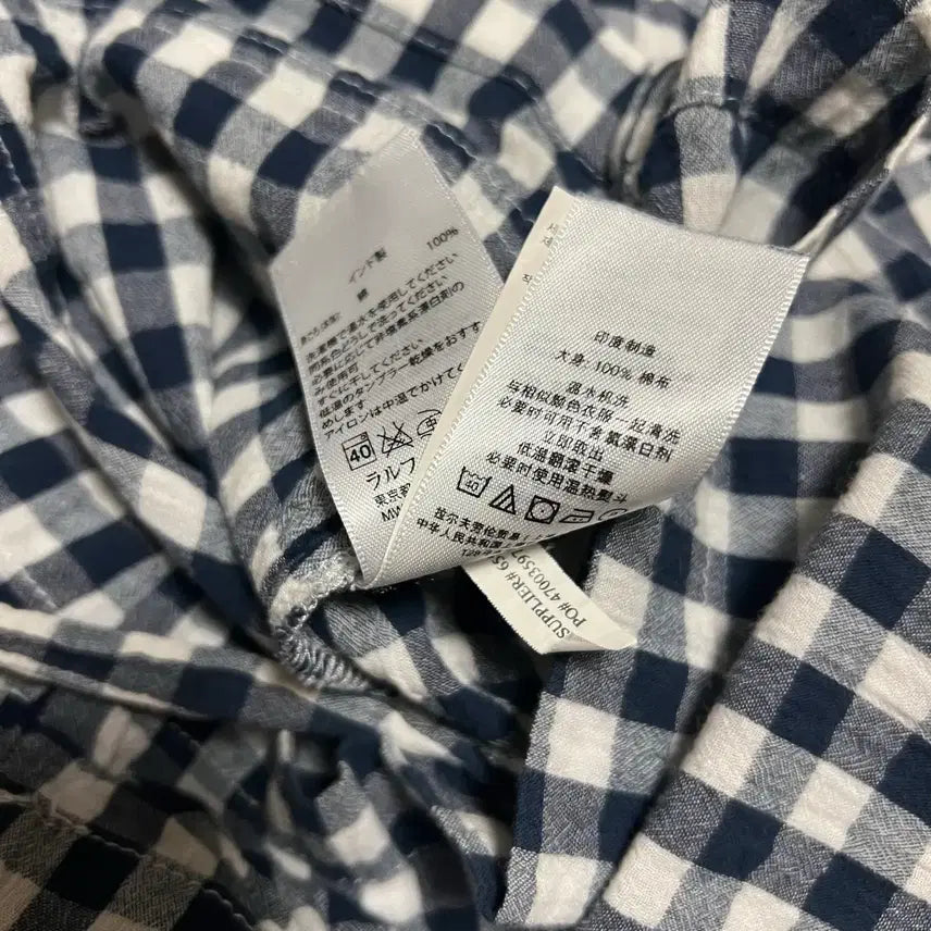 [BUNJANG] Ralph Lauren Denim &amp; Supply Gingham Check Jumpsuit / 랄프로렌 데님앤서플라이 아사면 깅엄체크 점프수트 네이비휴가룩긴팔셔츠반바지