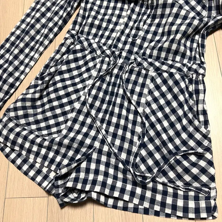 [BUNJANG] Ralph Lauren Denim &amp; Supply Gingham Check Jumpsuit / 랄프로렌 데님앤서플라이 아사면 깅엄체크 점프수트 네이비휴가룩긴팔셔츠반바지