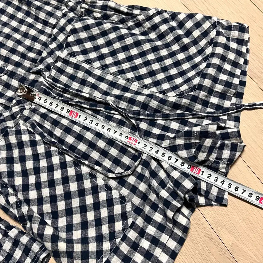 [BUNJANG] Ralph Lauren Denim &amp; Supply Gingham Check Jumpsuit / 랄프로렌 데님앤서플라이 아사면 깅엄체크 점프수트 네이비휴가룩긴팔셔츠반바지