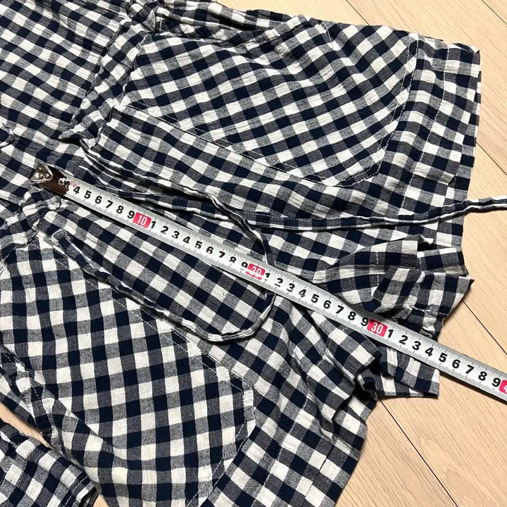 [BUNJANG] Ralph Lauren Denim &amp; Supply Gingham Check Jumpsuit / 랄프로렌 데님앤서플라이 아사면 깅엄체크 점프수트 네이비휴가룩긴팔셔츠반바지