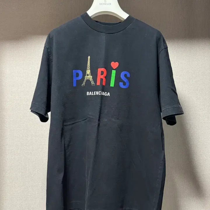 [BUNJANG] Balenciaga Paris Logo T-shirt Black XS / 발렌시아가 파리스 로고 반팔티 블랙 XS