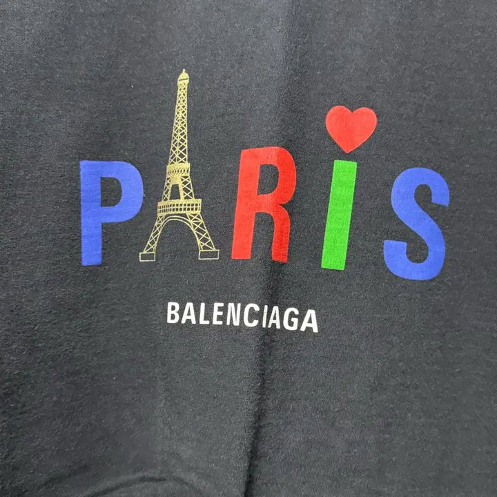 [BUNJANG] Balenciaga Paris Logo T-shirt Black XS / 발렌시아가 파리스 로고 반팔티 블랙 XS