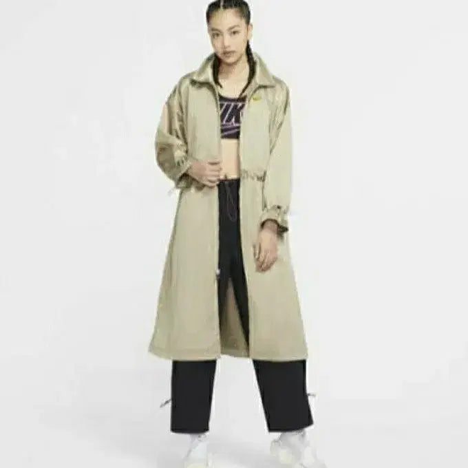 [SOLD OUT] (새옷) 나이키 새틴 진베이지 롱 자켓 S(55~77)