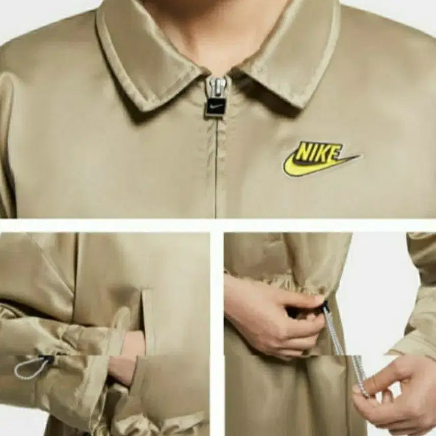 [SOLD OUT] (새옷) 나이키 새틴 진베이지 롱 자켓 S(55~77)