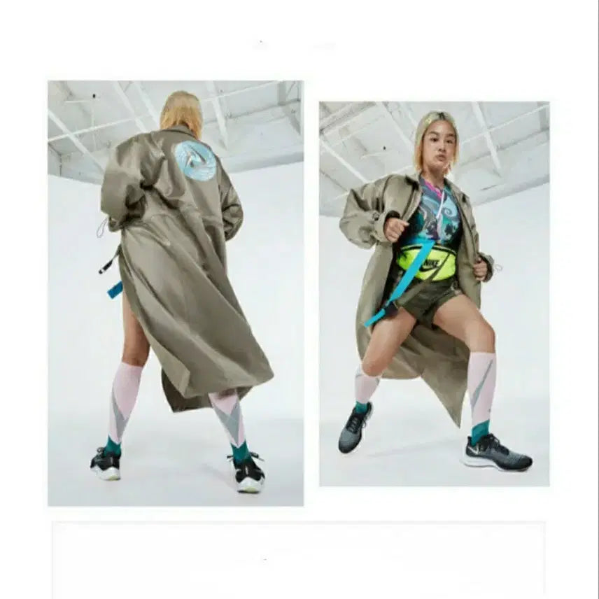 [SOLD OUT] (새옷) 나이키 새틴 진베이지 롱 자켓 S(55~77)