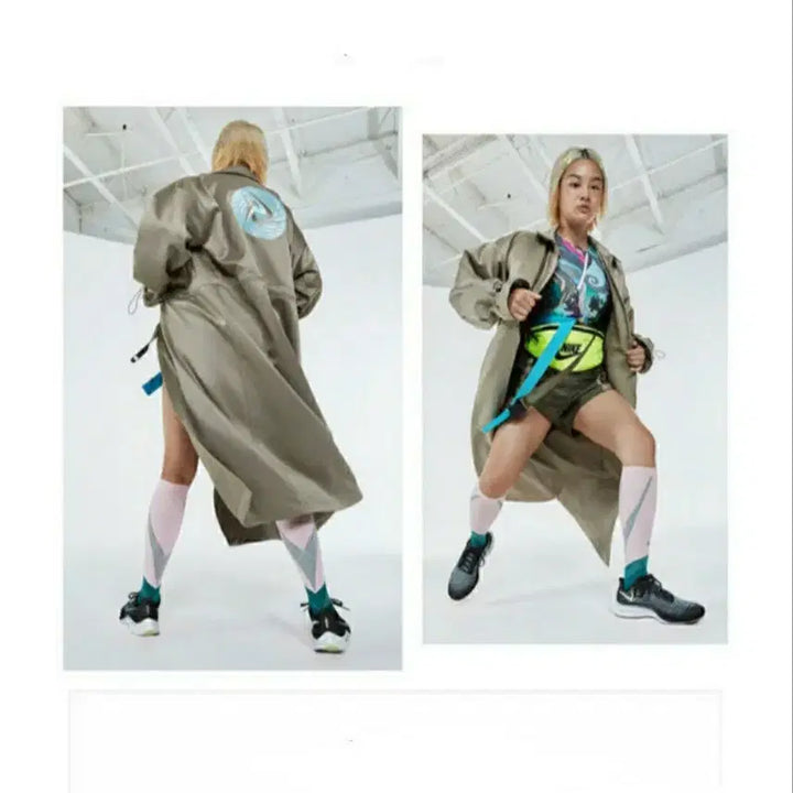 [SOLD OUT] (새옷) 나이키 새틴 진베이지 롱 자켓 S(55~77)