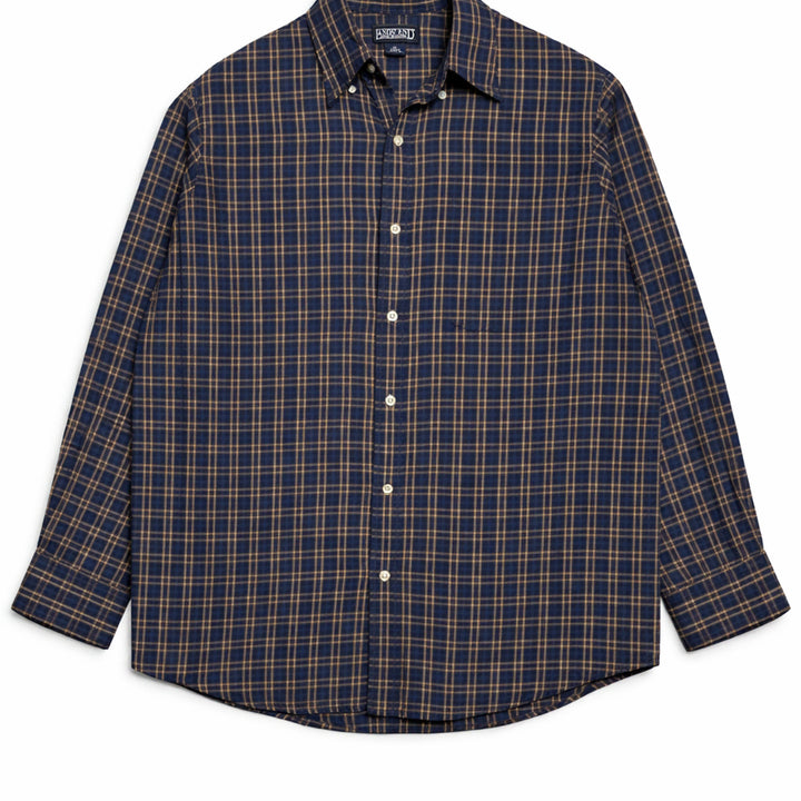 [SOLD OUT] JPN 90s 일본 빈티지 Y2K 아메카지 랜즈엔드 네이비 체크 셔츠 M