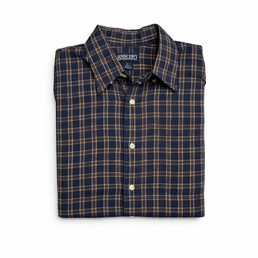 [SOLD OUT] JPN 90s 일본 빈티지 Y2K 아메카지 랜즈엔드 네이비 체크 셔츠 M