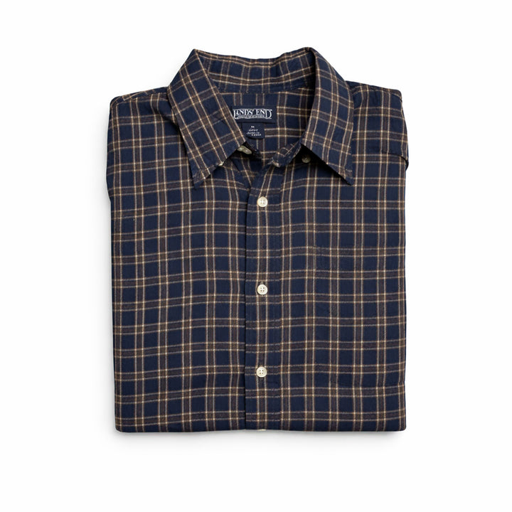[SOLD OUT] JPN 90s 일본 빈티지 Y2K 아메카지 랜즈엔드 네이비 체크 셔츠 M