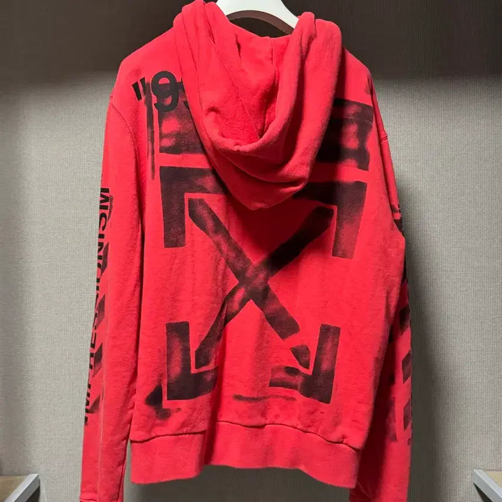 [BUNJANG] Off-White Impressionism Diag Hoodie Red M / 오프화이트 임프레셔니즘 디아그 후드 집업 레드 M