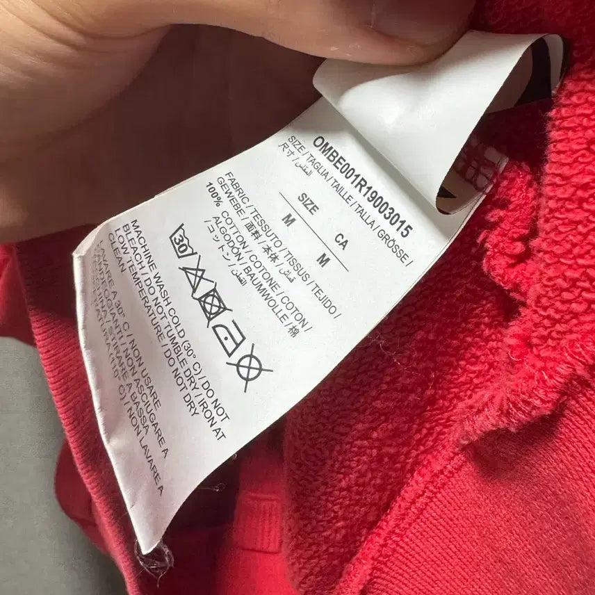 [BUNJANG] Off-White Impressionism Diag Hoodie Red M / 오프화이트 임프레셔니즘 디아그 후드 집업 레드 M